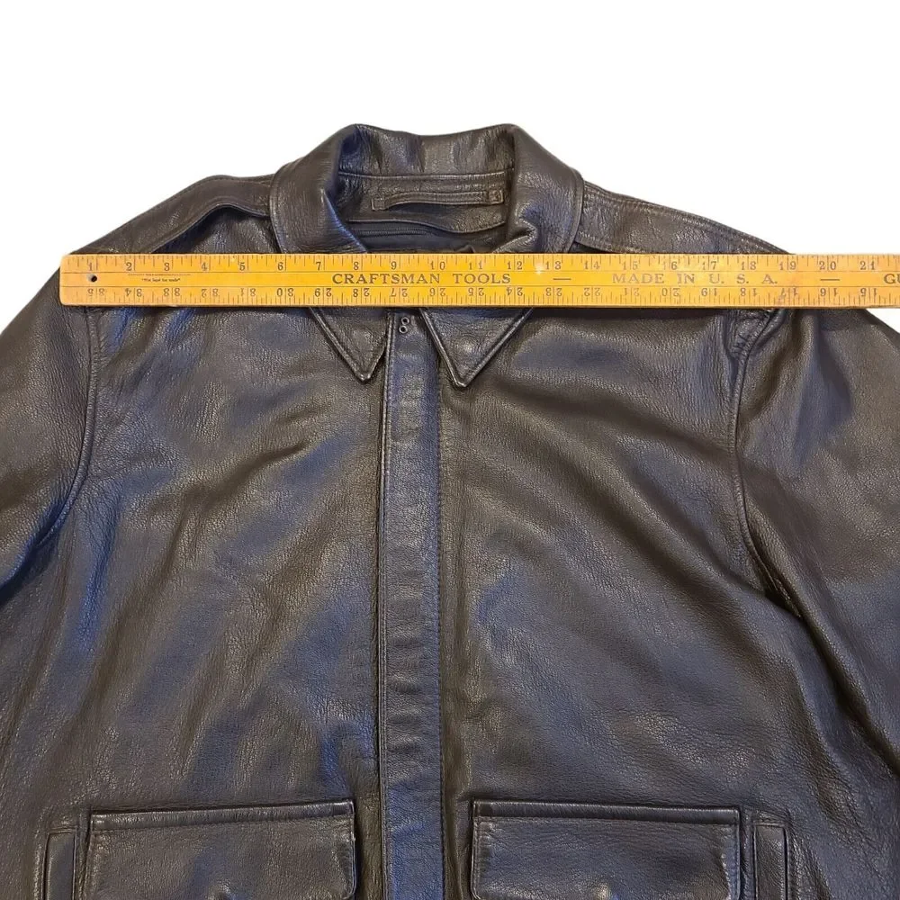 Gibson & Barnes A-2 Leather Flight Aviator Bomber Jacket 42 Removable Vest Liner